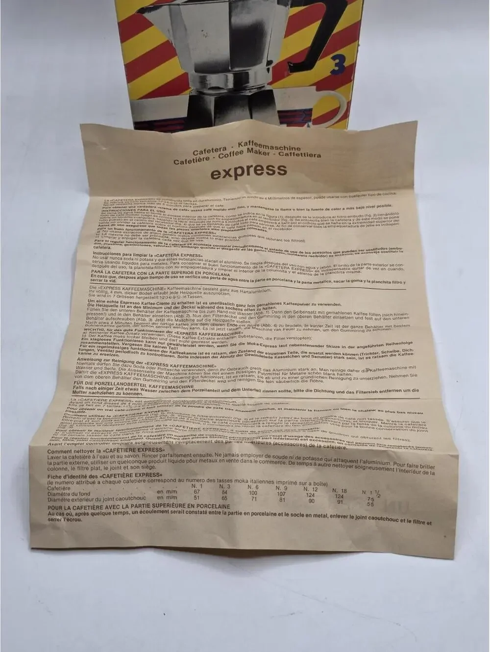 Vintage Junior Express Moka Pot | 3-Cup Espresso Maker | Made in Italy